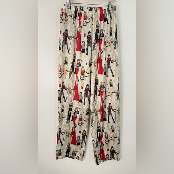 Taylor Swift L Red Era pajama pants large satin 0780 polyester sleep lounge - Picture 1 of 8